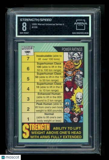 1991 Impel Marvel Universe Series II #159 Arena Club 8