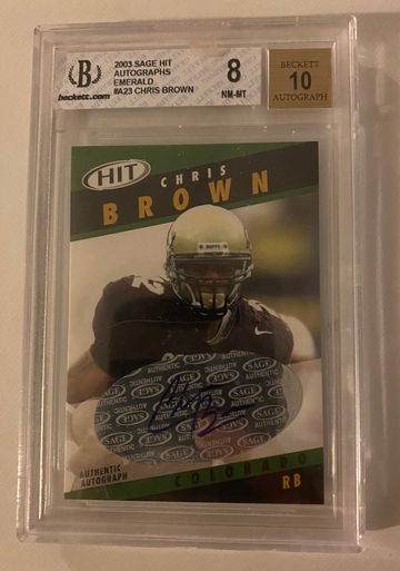 2003 SAGE HIT Autographs Emerald #A23 Chris Brown Auto