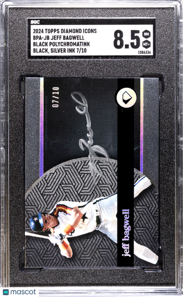 2024 Topps Diamond Icons Jeff Bagwell #BPA-JB Black Polychromatink Black, Silver Ink SGC 8.5