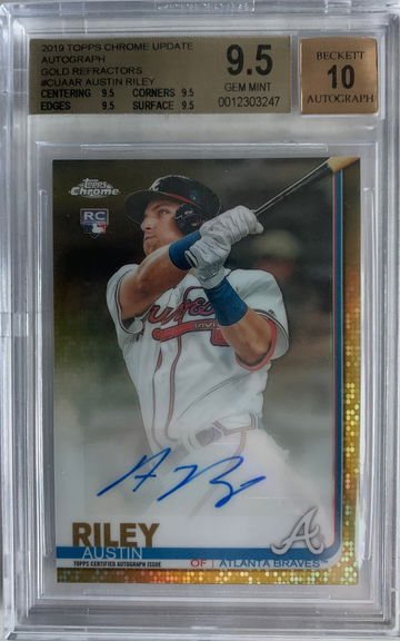 Austin Riley 2019 Topps Chrome Update Gold Refractor Auto /50 BGS 9.5/10 True Gem