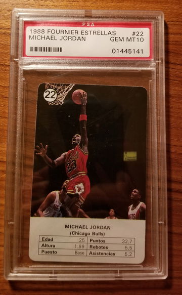 1988 Fournier Estrellas Michael Jordan #22 playing card psa 10 gem mint