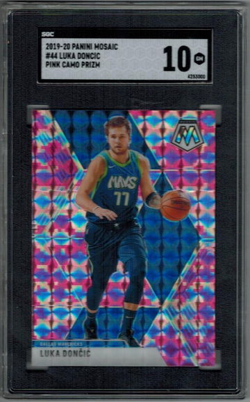 2019-20 Panini Mosaic LUKA DONCIC Pink Camo Prizm SGC 10 Gem Mint Mavericks