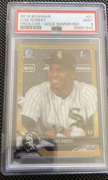 2018 Bowman Chrome Prospects Luis Robert Gold Shimmer Psa 9
