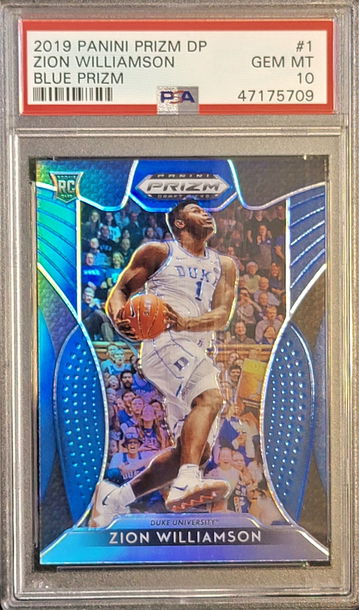 2019 Panini Prizm DP Blue Zion Williamson RC #1 PSA 10 Gem Mint