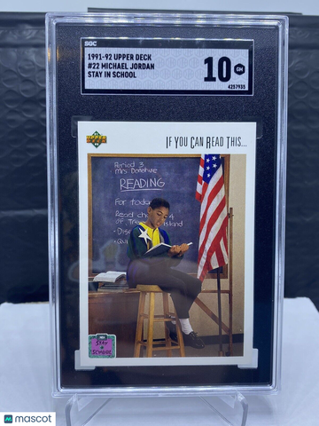 SGC 10 1991-92 Upper Deck Michael Jordan Stay In School #22 GEM MINT