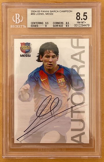 2004 Panini Mega Cracks Barca Campio Lionel Messi #89 CATALAN BGS 8.5