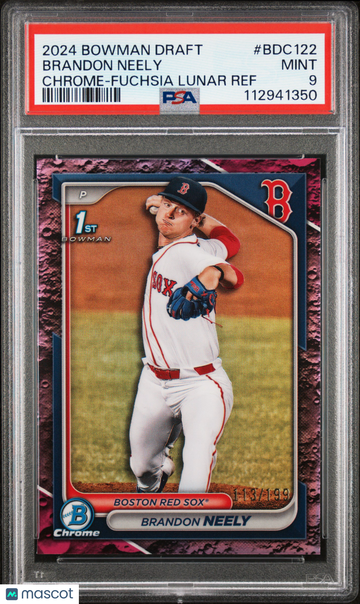 2024 Bowman Draft Brandon Neely #BDC122 Chrome Fuchsia Lunar Ref /199 PSA 9