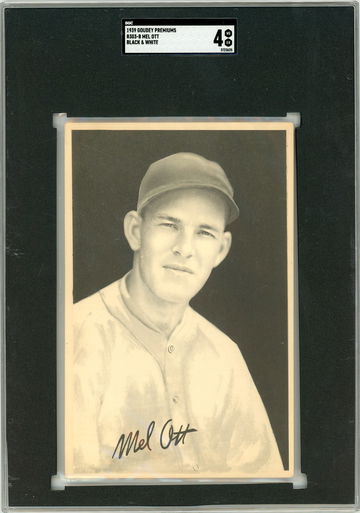 1939 Goudey Premiums Mel Ott #R303-B Black & White SGC 4 P1371
