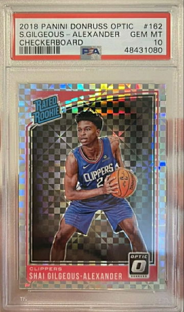 Shai Gilgeous-Alexander 2018 Donruss Optic Checkerboard RC PSA 10 SSP Low Pop