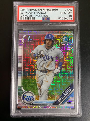 2019 Bowman Chrome Mega Box Wander Franco PSA 10 #100 Running