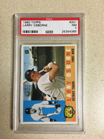 1960 Topps #201 Larry Osborne PSA 7 NM TIGERS 