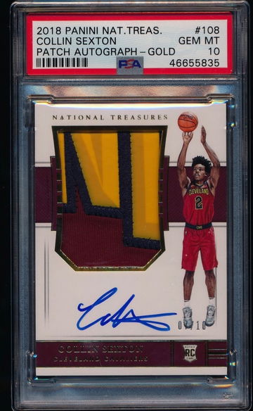 Collin Sexton National Treasures NT RPA Gold /10 PSA 10