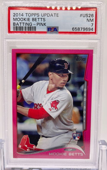 2014 Topps Update Mookie Betts Pink #'d 38/50 PSA7