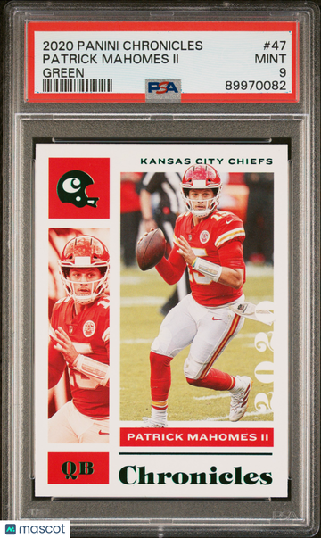 2020 Panini Chronicles Patrick Mahomes II #47 Green PSA 9