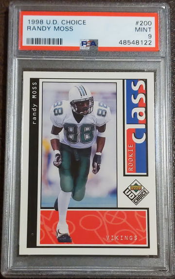 1998 UD Upper Deck Choice, #200, Randy Moss, Rookie, PSA 9