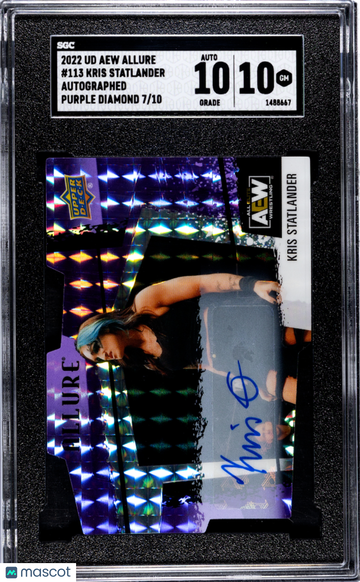 2022 Upper Deck Aew Allure Kris Statlander #113 Autograph Purple Diamond SGC 10 Auto 10
