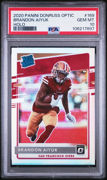 2020 Donruss Optic Rated Rookie Holo Prizm Brandon Aiyuk #169 PSA 10