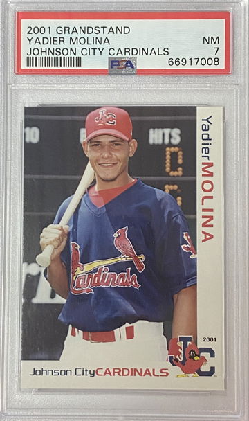 2001 GRANDSTAND JOHNSON CITY CARDINALS YADIER MOLINA PSA 7