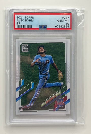 2021 Alec Bohm Topps Series 1 Short Print SP Rookie RC Phillies PSA 10 Gem Mint