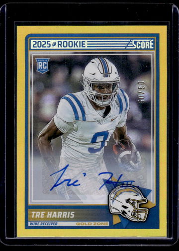 2025 Panini Score Gold Zone Tre Harris #42 RC Auto /50