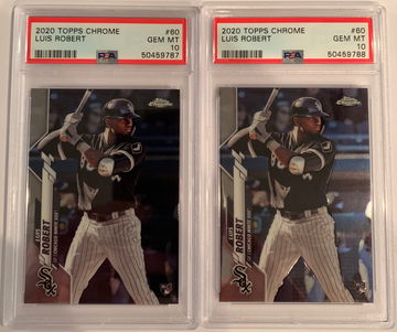 2020 Topps Chrome Luis Robert #60 PSA 10 Lot (x2)