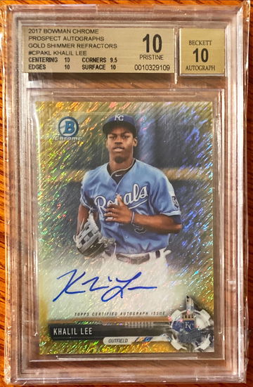 Khalil Lee 2017 Bowman Chrome Gold Shimmer /50 BGS 10 