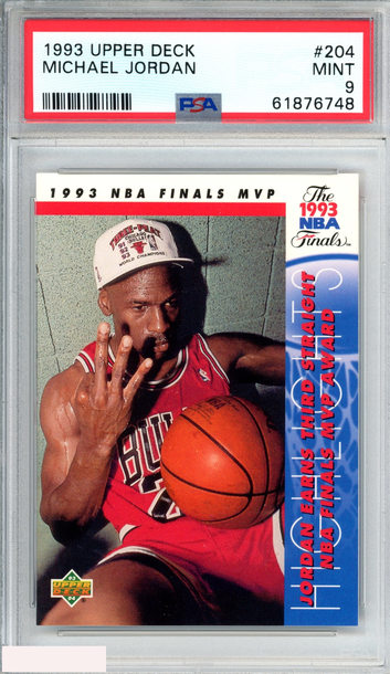 1993 UPPER DECK MICHAEL JORDAN #204 CHICAGO BULLS HOF PSA 9 MINT