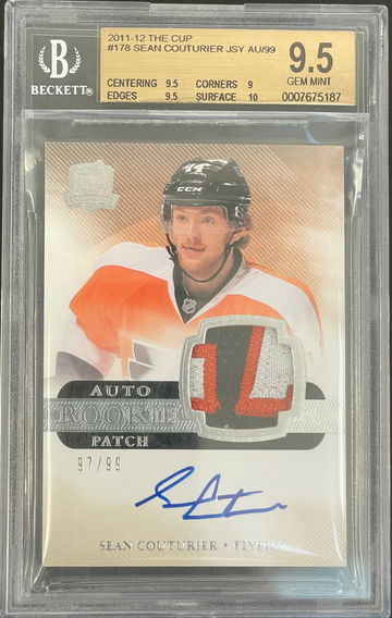 Sean Couturier 2011-12 UD The Cup #178 Auto Rookie Patch 3 Clr /99 RC BGS  9.5 Gem Mint