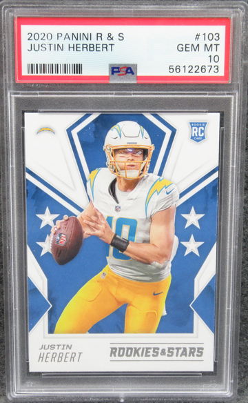 2020 Panini Rookie & Stars Justin Herbert RC PSA 10