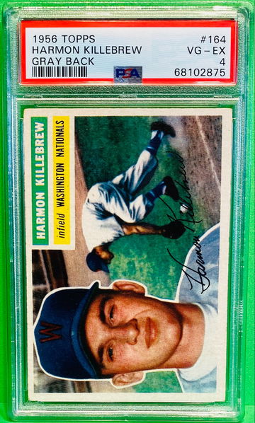 TE2: 1956 Topps Harmon Killebrew Gray BAck #164 PSA 4 H