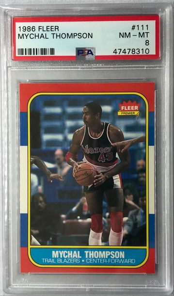 Mychal Thompson 1986 Fleer #111 - PSA 8