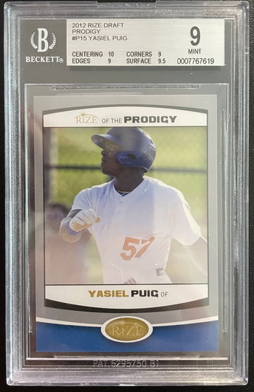 2012 Rize Draft Prodigy #P15 Yasiel Puig BGS 9