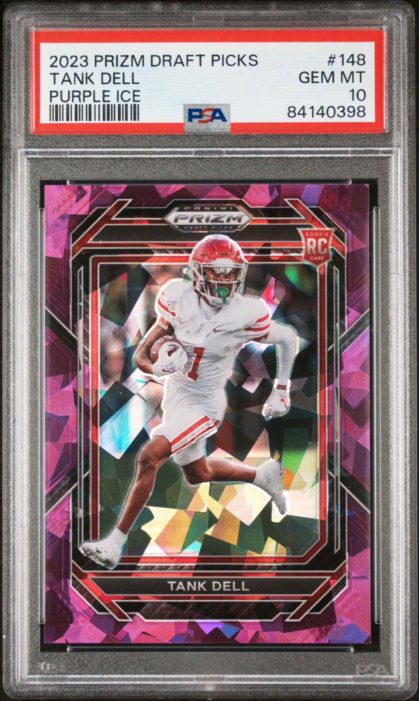 Tank Dell 2023 Panini Prizm DP #148 Purple Ice /149 RC PSA10 GEM MT Jaguars