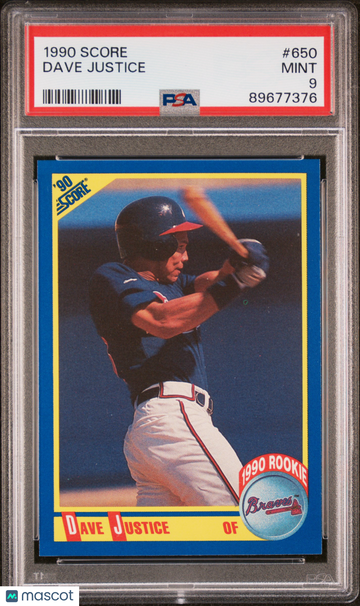 1990 Score Dave Justice #650 PSA 9