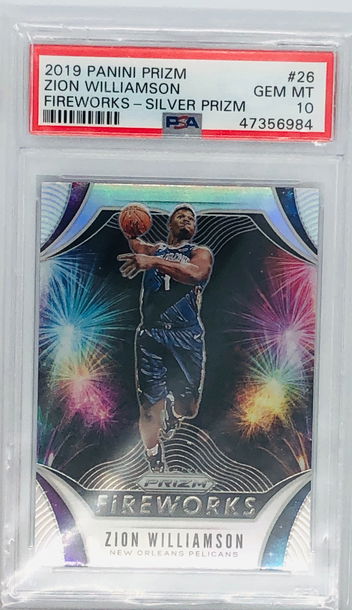 Zion Williamson 2019 Prizm Fireworks Silver PSA 10