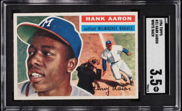 EXCEPTIONAL EYE APPEAL 1956 Topps HANK AARON #31 White Back SGC 3.5 VG+ BRIGHT COLORS Braves Great Centering ReSub?