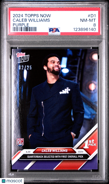2024 Topps Now Caleb Williams #D1 Purple /25 PSA 8