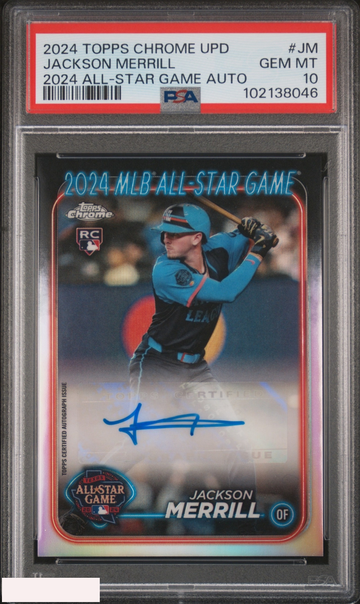 2024 TOPPS CHROME UPDATE 2024 ALL-STAR GAME AUTO JACKSON MERRILL #JM RC PSA 10