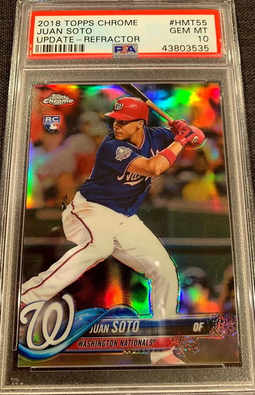 2018 Topps Chrome Update Juan Soto REFRACTOR /250 PSA 10 RC #HMT55