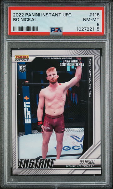 2022 Panini Instant UFC Bo Nickal #118 RC PSA 8
