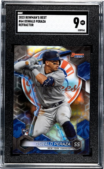 2023 Bowman's Best #64 Oswald Peraza Refractor SGC 9