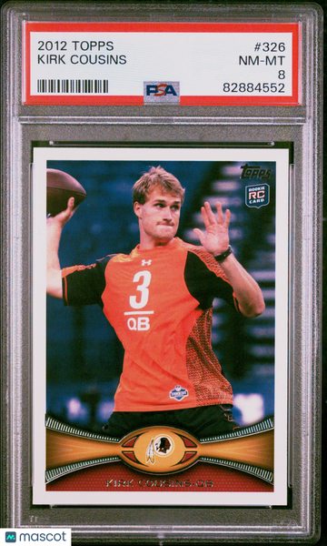 2012 Topps Kirk Cousins #326 PSA 8