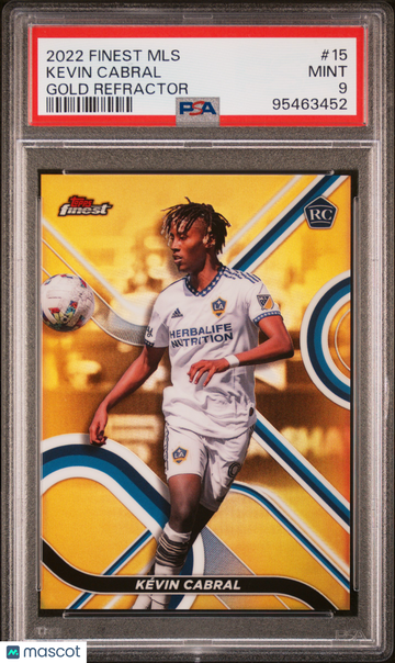 2022 Topps Finest MLS Kevin Cabral #15 Gold Refractor PSA 9