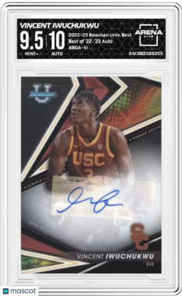 2023 2022-23 Bowman University Best Vincent Iwuchukwu #BOA-VI Best of 22-23 Auto Arena Club 9.5 Auto 10