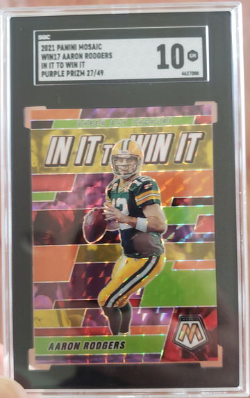 Aaron Rodgers 2021 Mosaic In It To Win It Purple Prizm /49 SGC 10 💎