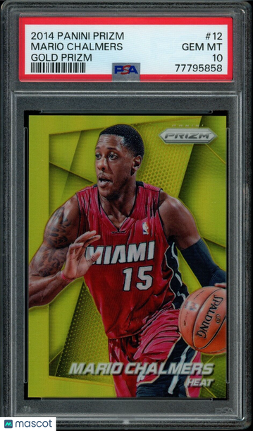 2014 Panini Prizm Mario Chalmers Gold Prizm /10 PSA 10 Miami Heat