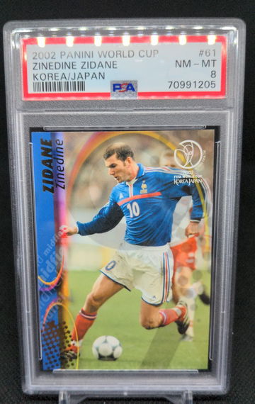 2002 Panini World Cup Korea Japan Zinedine Zidane # 61 PSA 8