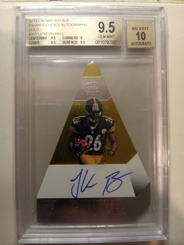 2013 Crown Royale Le'veon Bell Panini's Choice Gold 20/25 RC BGS 9.5/10 Chiefs RB