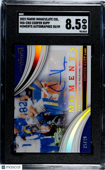 2022 Panini Immaculate Col. Cooper Kupp #IMA-CKU Moments Autograph SGC 8.5