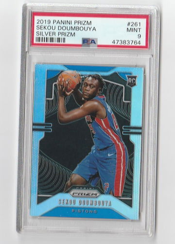 PSA 9 MINT 2019 PANINI PRIZM SILVER PRIZM SEKOU DOUMBOUYA CARD #261